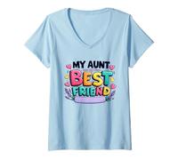 Mujer My Aunt has my New Best Friend in Her Belly Funny Cousin Camiseta Cuello V