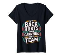 Mujer My Back Hurts from Carrying This Team Gamer Rage Team - Camiseta Cuello V