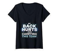 Mujer My Back Hurts from Carrying This Team Gamer Rage Team - Camiseta Cuello V