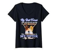 Mujer My Best Friend May Not Be My Sister by Blood Ella es mi Hermana Camiseta Cuello V