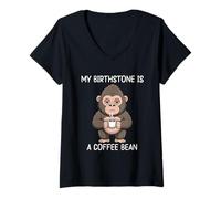 Mujer My Birthstone Is A Coffee Bean Camiseta Cuello V