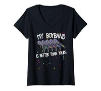 Mujer My Boyband Is Better Than Yours Funny Concierto Camiseta Cuello V