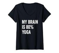Mujer My Brain is 80% Yoga Funny Quotes Cute Camiseta Cuello V