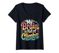 Mujer My Brain Is Full of Climbs Mind Overload Thinking - Camiseta Cuello V