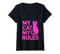 Mujer My Cat My Rules Camiseta Cuello V