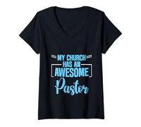 Mujer My Church Has An Awesome Pastor Líder inspirador - Camiseta Cuello V