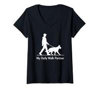 Mujer My Daily Walk Partner German Shepherd Owner Camiseta Cuello V