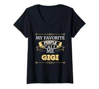Mujer My Favorite People Call Me GiGi Grandma Pride Camiseta Cuello V