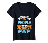 Mujer My Favorite People Call Me Pap Funny Father's Day Dad Men Camiseta Cuello V
