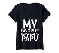 Mujer My Favorite People Call Me Papu Funny Fathers Day Grand Dad Camiseta Cuello V
