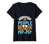 Mujer My Favorite People Call Me Pop-Pop Día del Padre Papá Hombres Camiseta Cuello V