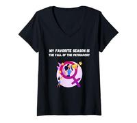 Mujer My Favorite Season Is The Fall of The Patriarchy Protest Camiseta Cuello V