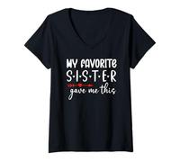 Mujer My Favorite Sister Give Me This Tee,Sister Shirts for Women Camiseta Cuello V