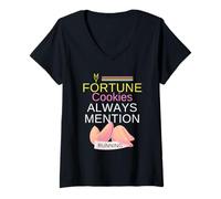 Mujer My Fortune Cookies Always Mencionan Running Retro Joggers Life Camiseta Cuello V