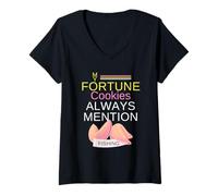 Mujer My Fortune Cookies Siempre menciona a Fishing Retro Outdoorsman Camiseta Cuello V