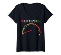 Mujer My Give a Sht Meter is Empty Camisa Divertida Sarcastic Saying Camiseta Cuello V
