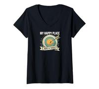 Mujer My Happy Place Has A Target Archery Arrow Camiseta Cuello V
