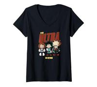 Mujer My Hero Academia Go Beyond Chibi Character Collage Anime Camiseta Cuello V