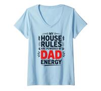 Mujer MY House Rules Dad Energy Camiseta Cuello V