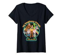 Mujer My Imaginary Friends Unicorn Alien Bigfoot Retro Adult Humor Camiseta Cuello V