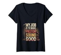 Mujer My Job Is To Make The Pastor Sound Good Church Operator - Camiseta Cuello V