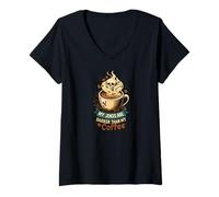 Mujer My Jokes Are Darker Than My Coffee Skull Steam Camiseta Cuello V