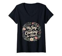 Mujer My Joy Is In Cooking For Others Chef Apasionado - Camiseta Cuello V