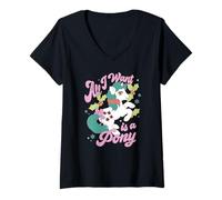 Mujer My Little Pony Christmas All I Want Is A Pony Vintage Poster Camiseta Cuello V