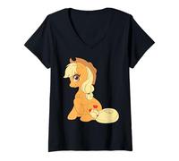 Mujer My Little Pony: Friendship Is Magic Applejack Cowgirl Hat Camiseta Cuello V