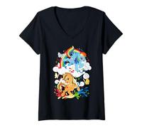 Mujer My Little Pony: Friendship Is Magic Fun Duo Rainbow Painting Camiseta Cuello V