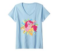 Mujer My Little Pony: Friendship Is Magic Party Hat Pinkie Pie Camiseta Cuello V