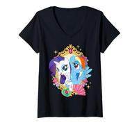 Mujer My Little Pony: Friendship Is Magic Rarity and Rainbow Dash Camiseta Cuello V