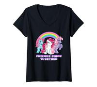 Mujer My Little Pony Sugarberry y Sus Amigos Brillan Juntos Camiseta Cuello V