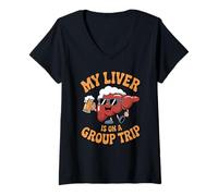 Mujer My Liver Is On A Group Trip Beer Lover October Festival Camiseta Cuello V