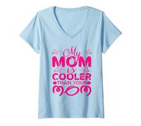 Mujer My Mom Is Cooler Than Your Mom Día de la Madre Mamá Madres Camiseta Cuello V
