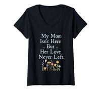 Mujer My Mom Isn'T Here But Her Love Never Left Memorial Camiseta Cuello V