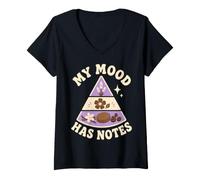 Mujer My Mood Has Notes Perfume Humor Camiseta Cuello V
