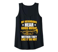 Mujer My Neighbors Hear Good Music Trompeta Trompeta Camiseta sin Mangas