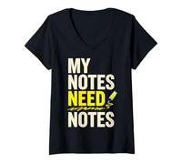 Mujer My Notes Need Notes Student Humor Funny Saying Quote Camiseta Cuello V
