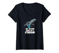 Mujer My Other Ride Is A Starship Funny Sci-Fi Space Design Camiseta Cuello V