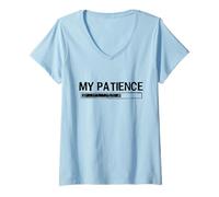 Mujer My Patience Loading Bar Sarcastic Funny Humor Camiseta Cuello V