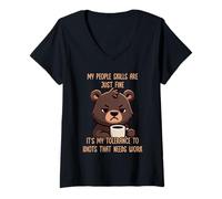 Mujer My People Skills Are Just Fine Camiseta Cuello V