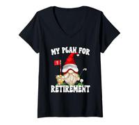 Mujer My Retirement Plan Golf Dad GNOME For Retired Grandpa Life Camiseta Cuello V