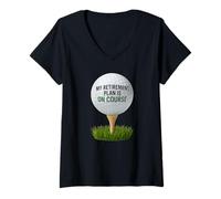 Mujer My Retirement Plan Is On Course Funny Golf Camiseta Cuello V
