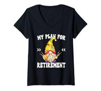 Mujer My Retirement Plan Is Painting GNOME Retired Grandpa Life Camiseta Cuello V