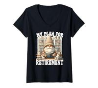 Mujer My Retirement Plan Is Reading Books GNOME For Retired Life Camiseta Cuello V