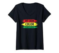 Mujer My Skin Color Is Not A Crime Black History Month Camiseta Cuello V