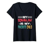 Mujer My Son In Law Is My Favorite Child Daddy Matching Family Camiseta Cuello V