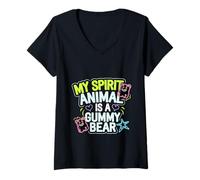 Mujer My Spirit Animal Is A Gummy Bear Candy Lover Kid |------ Camiseta Cuello V