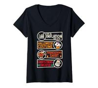 Mujer My Spooky Halloween Acción de Gracias Ugly Christmas Costume Fall Camiseta Cuello V